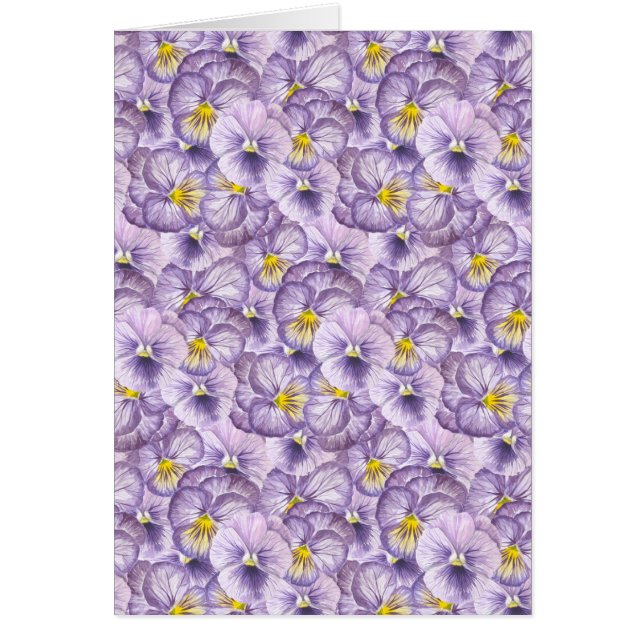 Watercolor floral pattern with violet pansies (Front)