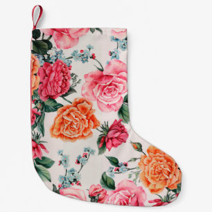 watercolor floral patternpattern, vintage, flower, small christmas stocking