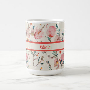 Watercolor floral Personalised Coffee Mug