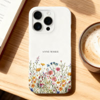 Watercolor Floral Personalised iPhone 16 Pro Case