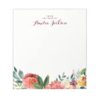 Watercolor Floral Personalised Notepad Stationery