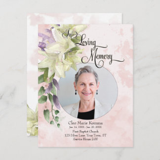 Watercolor Floral Personalised Photo Sympathy Card
