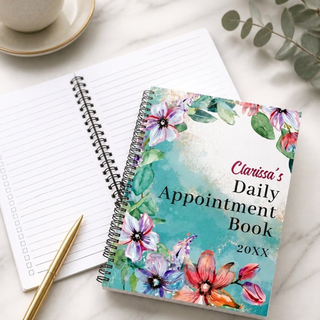 Watercolor Floral Personalised Spiral Notebook (Creator Uploaded)