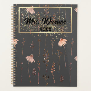 Watercolor Floral Personalised Teacher Gift Planne Planner