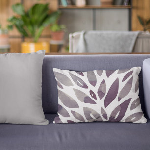 Watercolor floral petals - purple and grey decorative cushion