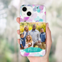 Watercolor Floral Photo and Monogram