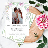 Watercolor Floral & Photo Commitment Ceremony