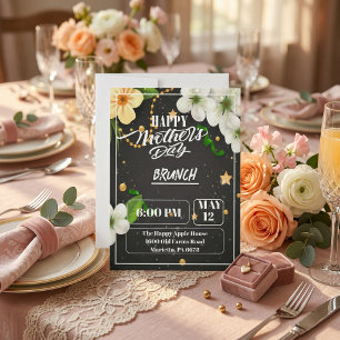 Watercolor Floral Photo Mother's Day Brunch  Holiday Card