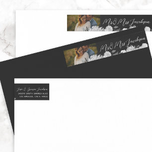 Watercolor Floral Photo Wrap Around Label