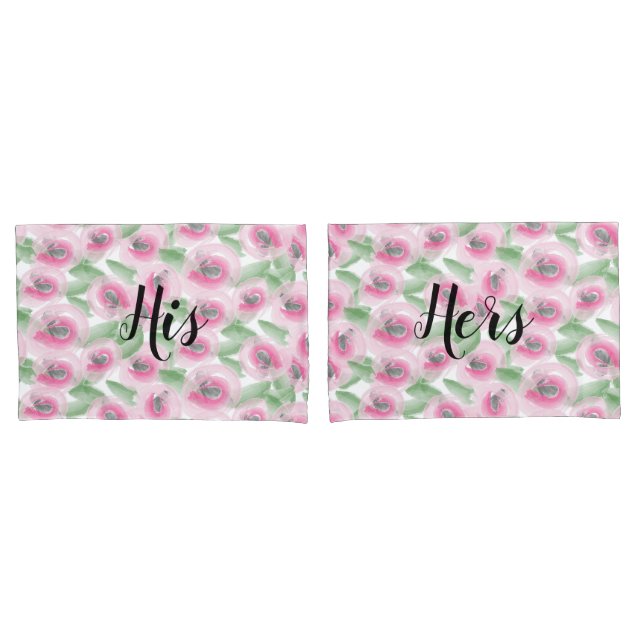 Watercolor Floral Pillowcase (Front-Set)