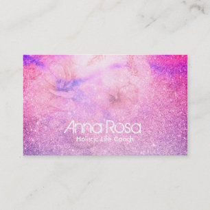 *~* Watercolor Floral Pink Blue Purple Business Card