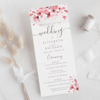 Watercolor Floral Pink Cherry Blossom Wedding