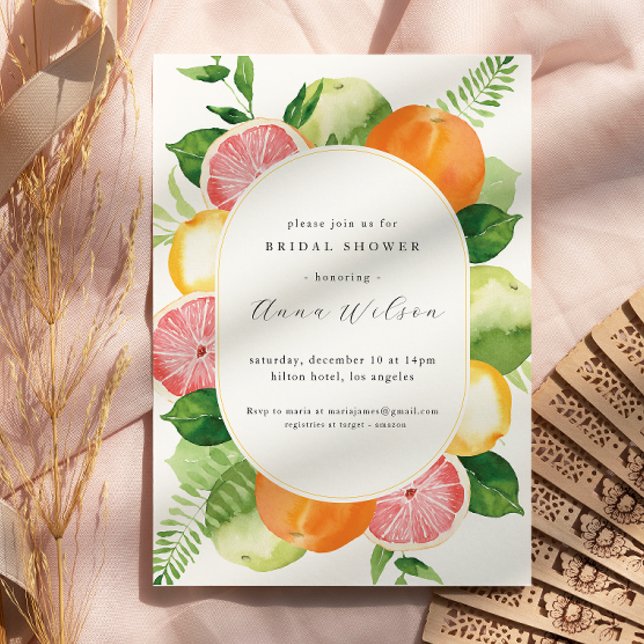 Watercolor Floral Pink Green Bridal Shower  Invitation (Creator Uploaded)