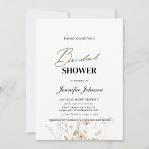 watercolor,floral,pink,ivory,cream,bridal shower,p invitation