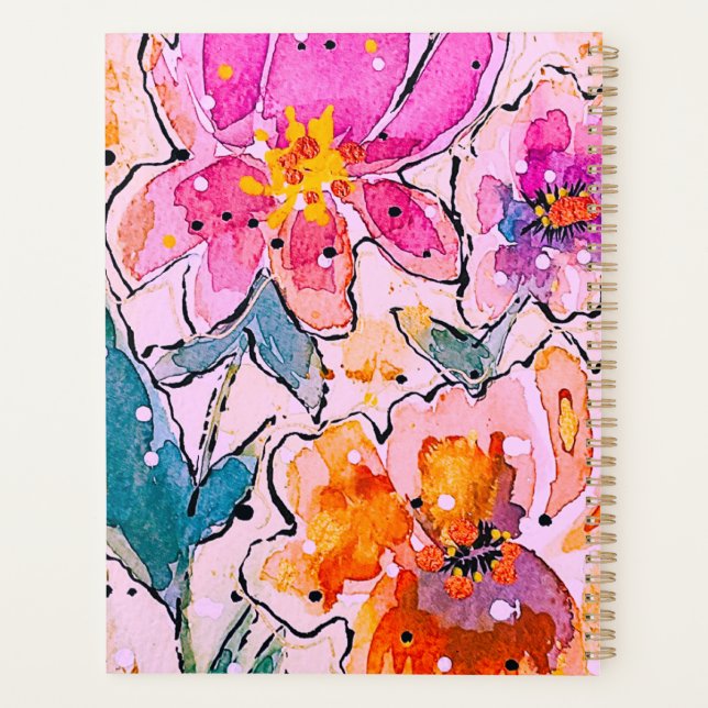 Watercolor Floral Planner  (Back)