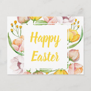 watercolor floral postcard