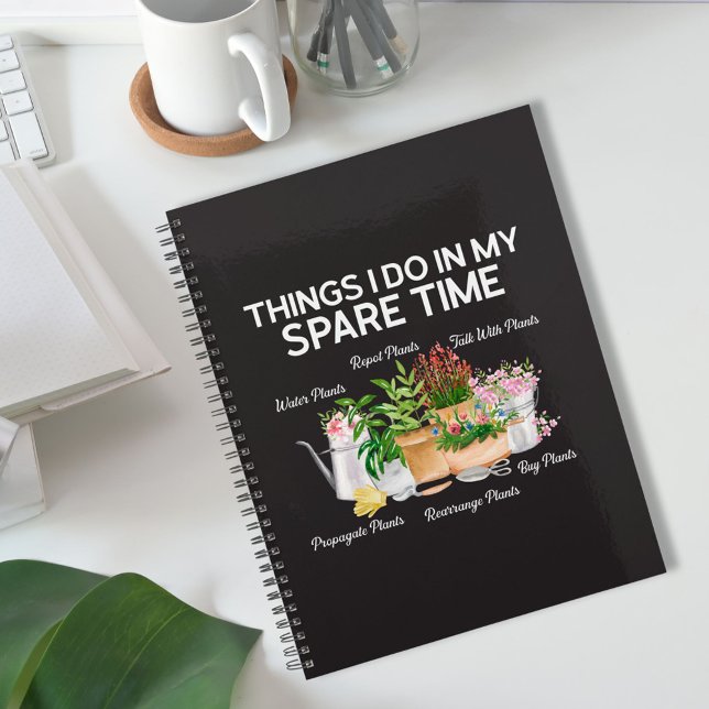 Watercolor Floral Potted Plant Funny Quote Garden Planner (In situ)