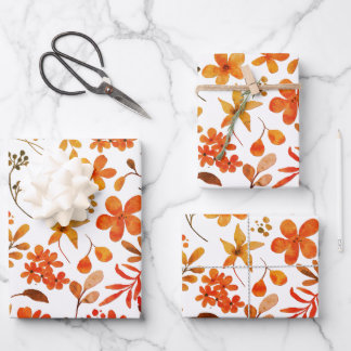Watercolor Floral Print Wrapping Paper Sheet