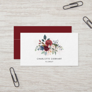 Watercolor Floral Professional Florist Business Card