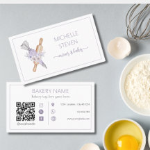 Watercolor Floral Purple Bakery  Business Card