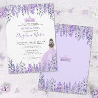 Watercolor Floral Purple Quinceañera