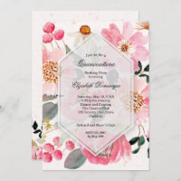 Watercolor Floral Quinceañera Birthday Invitations