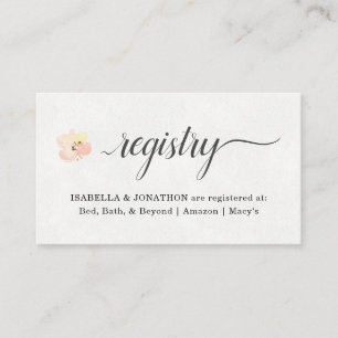 Watercolor Floral Registry Insert for Invitation