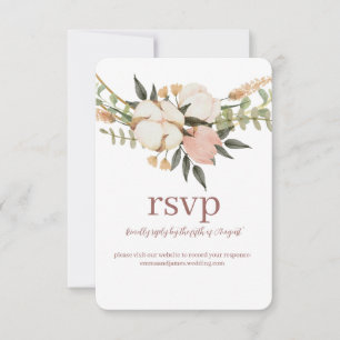 Watercolor Floral Response RSVP Wedding Site Card