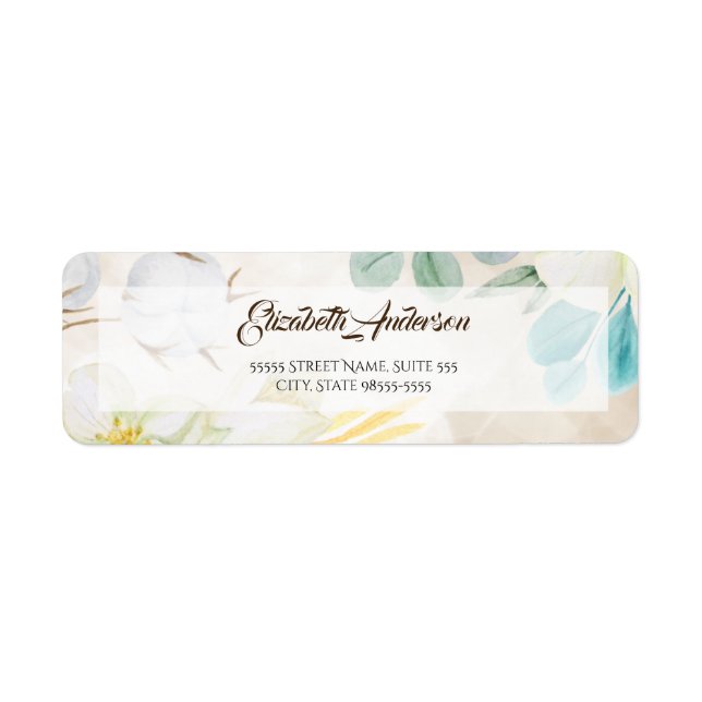 Watercolor Floral Return Address (Front)