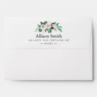 Watercolor Floral Return Address Envelope