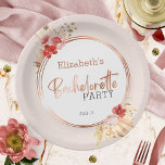 Watercolor Floral Rose Bachelorette Party Paper Plate<br><div class="desc">Capture the spirit of the ultimate bachelorette weekend with our elegant watercolor floral itinerary paper plates! 🎨🌺✨ Ensure your girls are excited and ready to celebrate with an invite that promises a weekend of love,  laughter,  and lasting memories.</div>
