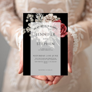 Watercolor Floral Rose Eucalyptus, Wedding Invitation