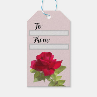 Watercolor floral rose Gift Tag