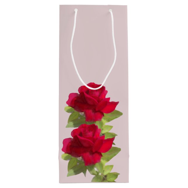 Watercolor floral roses Gift Bag (Back)