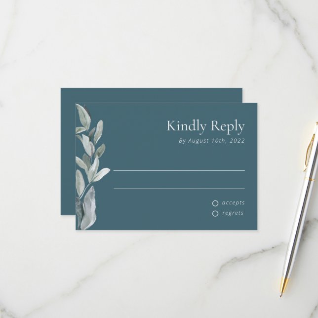 watercolor floral rsvp card (Front/Back In Situ)