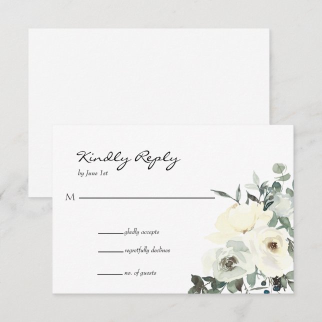 Watercolor Floral RSVP Response Card (Front/Back)