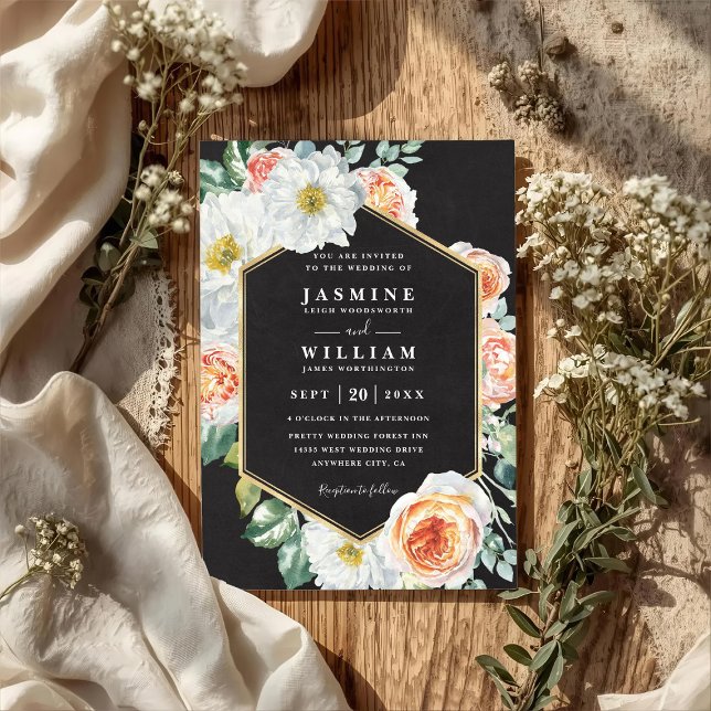 Watercolor Floral Rustic Elegant QR Code Wedding Invitation (Creator Uploaded)