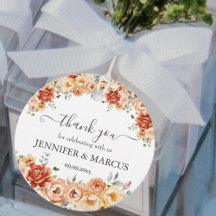 Watercolor Floral Rustic Garden Wedding Thank You