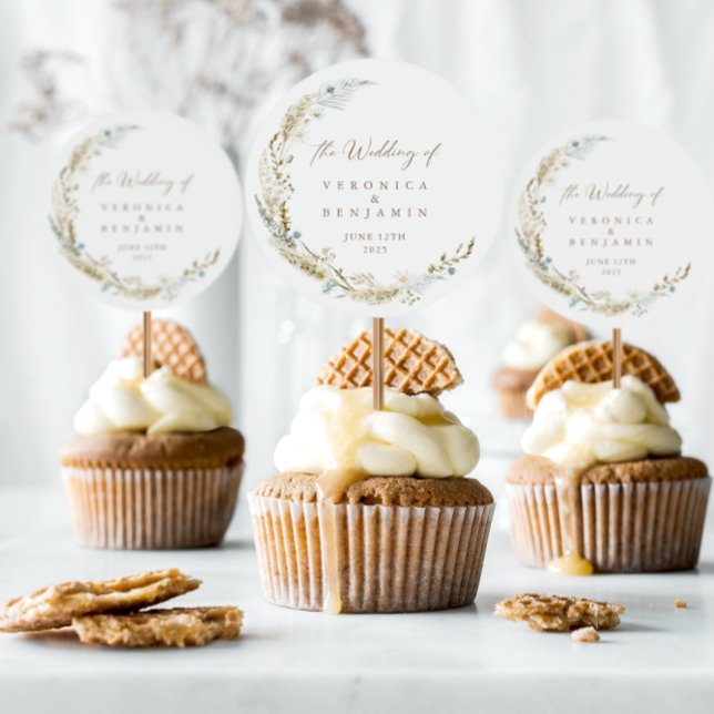 Watercolor Floral Rustic Wedding Classic Round Sticker (Creator Uploaded)