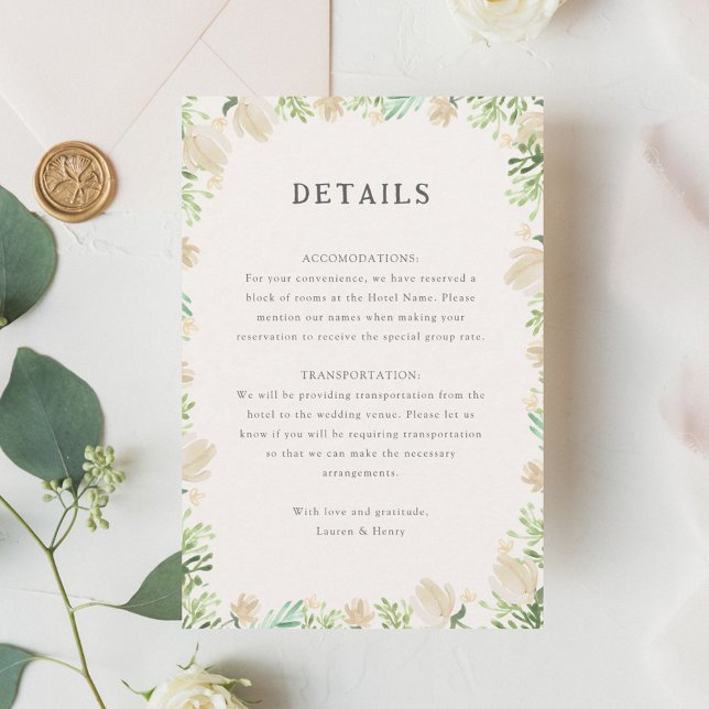Watercolor Floral Rustic Wedding Insert (Creator Uploaded)