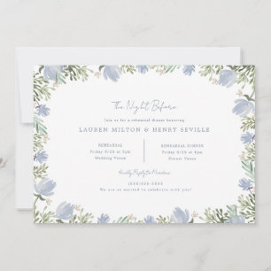 Watercolor Floral Rustic Wedding Rehearsal Invitation