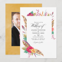 Watercolor Floral Safari Wedding Photo