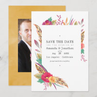 Watercolor Floral Safari Wedding Photo