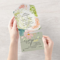 Watercolor Floral Sage Green Wedding
