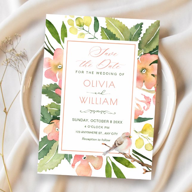 Watercolor floral  save the date (Creator Uploaded)