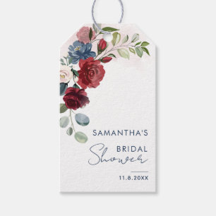Watercolor Floral Script Elegant Bridal Shower Gift Tags