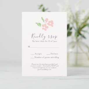 Watercolor Floral Script Wedding RSVP Card