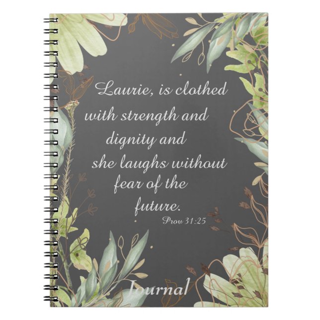 Watercolor floral scripture,  notebook (Front)
