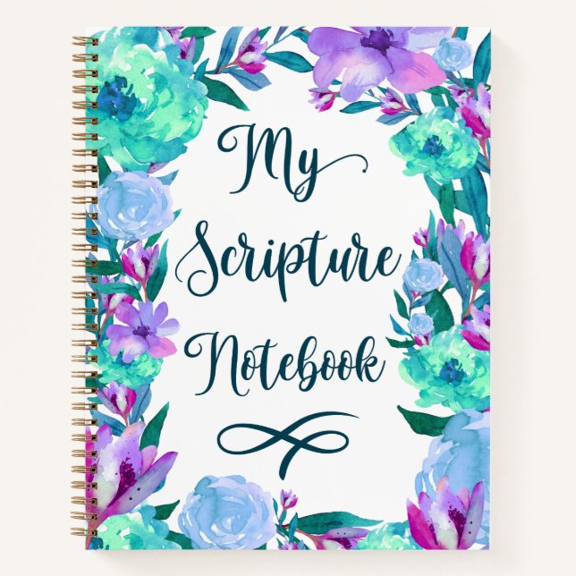 Watercolor Floral Scripture Notebook (Front)