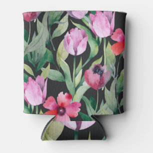 Watercolor floral, seamless beautiful pattern. can cooler